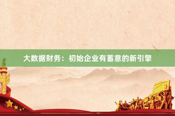 大数据财务：初始企业有蓄意的新引擎